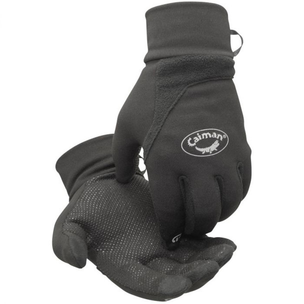 Caiman, Silicone Micro Dot Palm & Fingers, Insulated, Touchscreen Slip-On Xl Insulated Uncoated Gloves - XL Black PR