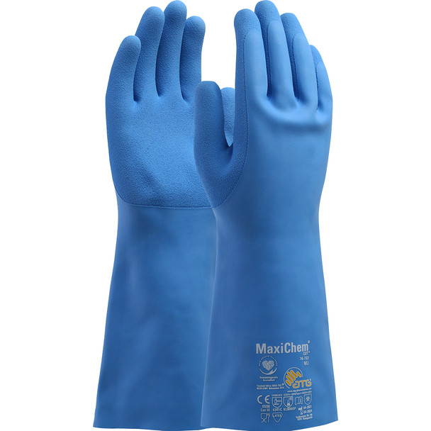 Latex Coated Glove With Ansi A2 Cut Resistant Liner Gloves for Cut Protection by ATG - S Blue DZ