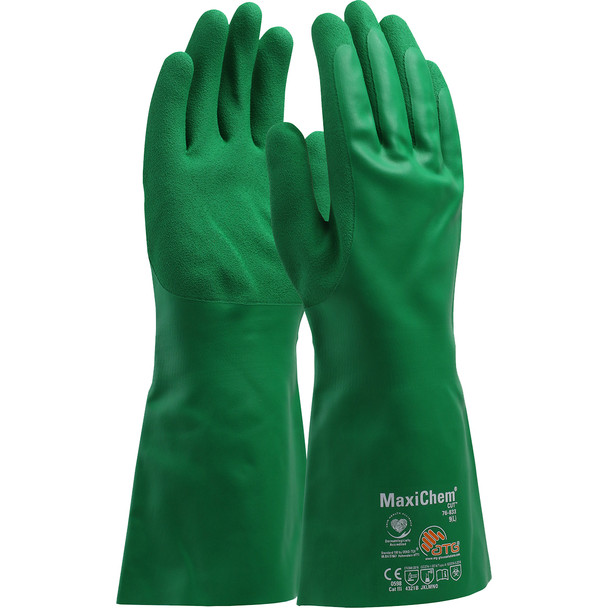 Nitrile Coated Glove With Ansi A2 Cut Resistant Liner Gloves for Cut Protection by ATG - XL Green DZ