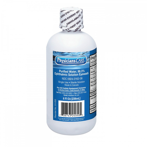 Eyewash Bottle, Screw Cap, 8 oz.