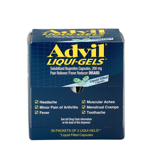 Advil Liquid-Gels Pain Reliever Refill, 50 Two-Packs per Box