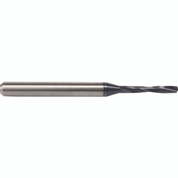 1/64" Dia. × 1/8" Shank × 0.19" Flute Length × 1-1/2" OAL, Miniature, 135°, AlTiN, 2 Flute, External Coolant, Round Solid Carbide Drill Series/List #5373T