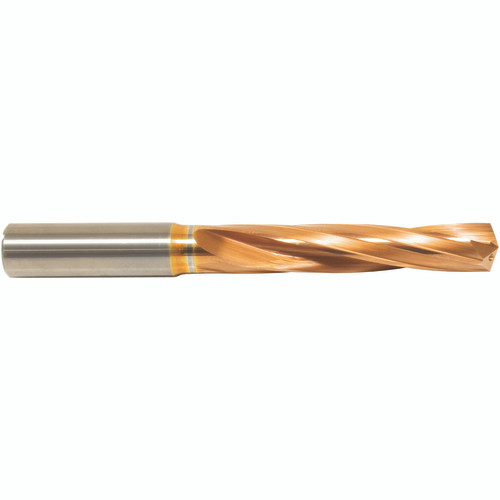 #4 Dia. × 1/4" Shank × 1-3/4" Flute Length × 4" OAL, 5xD, 135°, ZrCN, 2 Flute, External Coolant, Round Solid Carbide Drill Series/List #NG04