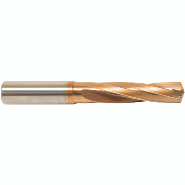 54 mm Dia. × 6 mm Shank × 28 mm Flute Length × 66 mm OAL, 3xD, 135°, ZrCN, 2 Flute, Coolant Thru, Round Solid Carbide Drill Series/List #NG05 54 mm Dia. × 6 mm Shank × 28 mm Flute Length × 66 mm OAL, 3xD, 135°, ZrCN, 2 Flute, Coolant Thru, Round Solid Carbide Drill Series/List #NG05