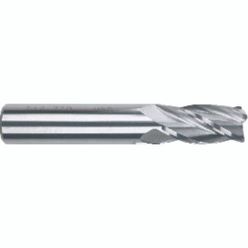 1/2" × 1/2" × 1" " 0.0600" C/R 4 Flute Single End Carbide Finishing End Mill-Uncoated Series/List #5968