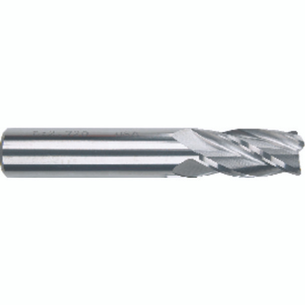 1" × 1" × 1 1/2" × 4" 0.0200" C/R 4 Flute Single End Carbide Finishing End Mill-Uncoated Series/List #5968