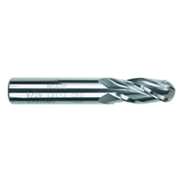 5/8" Dia. × 5/8" Shank × 1-1/4" DOC -1/2" OAL, Carbide 4 Flute, 30° Helix, Ballnose End Mill Series/List #5942