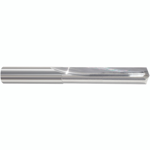 #57 Dia. × 0.043" Shank × 1/2" Flute Length × 1-1/2" OAL, Straight Flute, 140°, Bright, 2 Flute, External Coolant, Round Solid Carbide Drill Series/List #5376