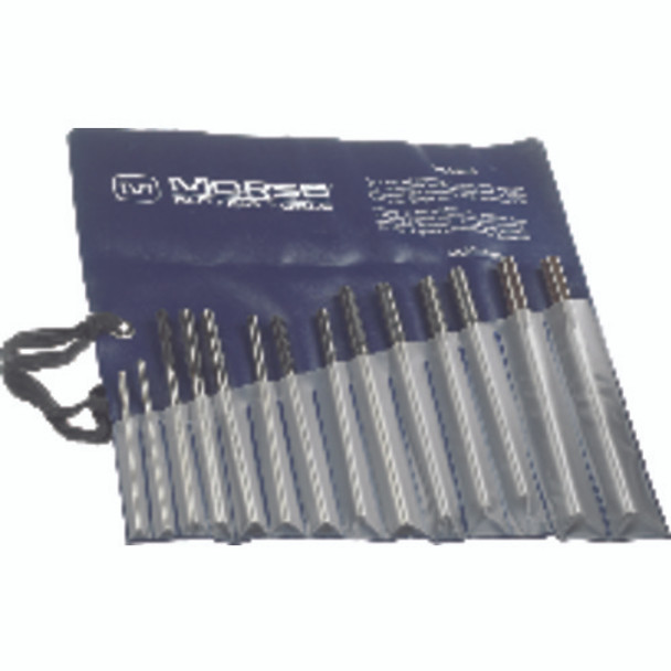 14 Piece-Range Metric Over / Under 4-12mm-HSS-Bright Straight Shank/Straight Flute-Plastic Pouch Chucking Reamers Series/List #1655M