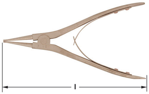 Pliers, Snap Ring External 7" L