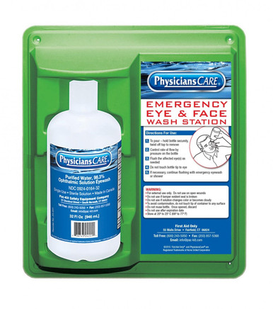 PhysiciansCare Eyewash Station, Single 16 oz. Screw Cap Bottle