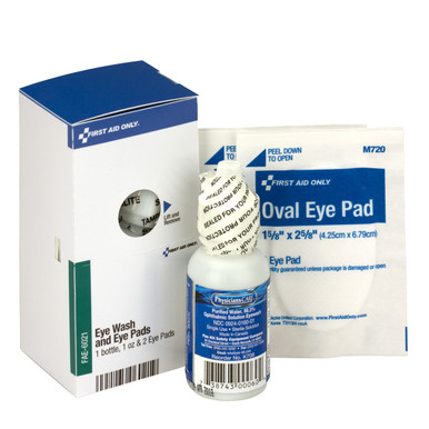 SmartCompliance Refill Eye Wash & Eye Pads, 1 Bottle, 1 oz. & 2 Eye Pads  per Box FAE-6021