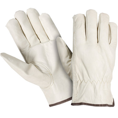 Genuine Leather Men's Driving Gloves White 7011