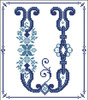 Decorative Blue Alphabet U