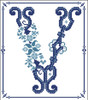 Decorative Blue Alphabet V