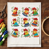 Jacobean Roosters Colorful