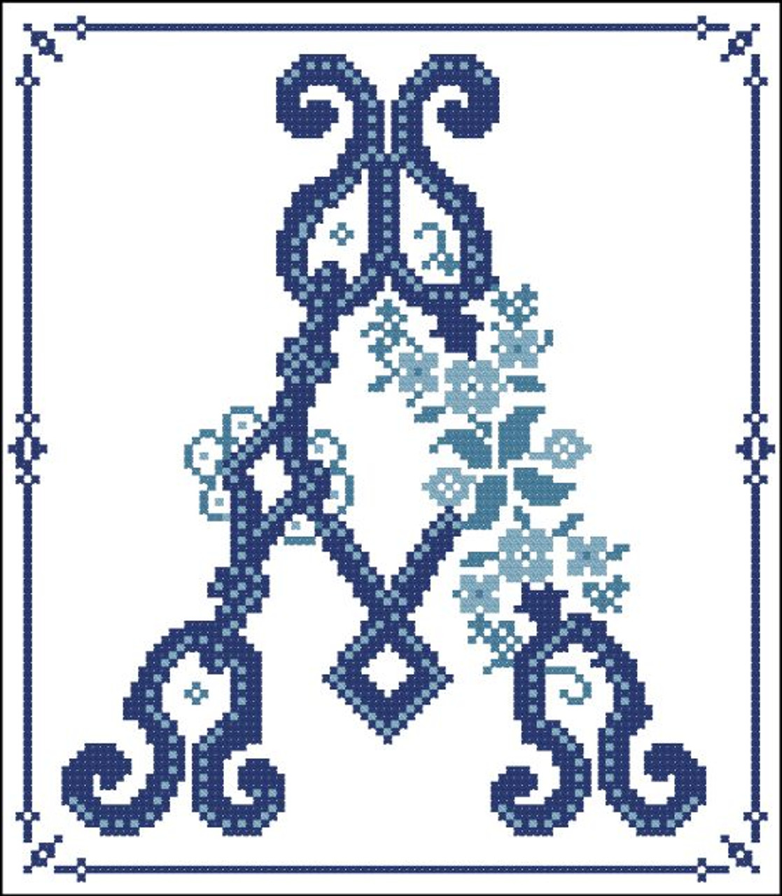 Decorative Blue Alphabet A