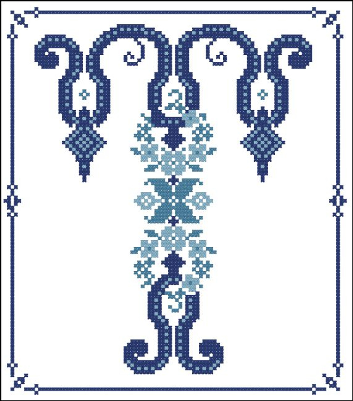 Decorative Blue Alphabet T