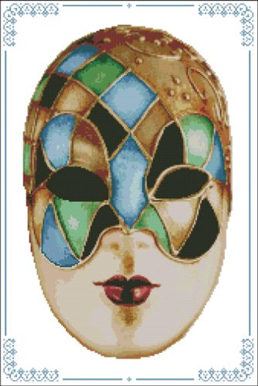 Carnival Masks - 010 Gold Blue Green