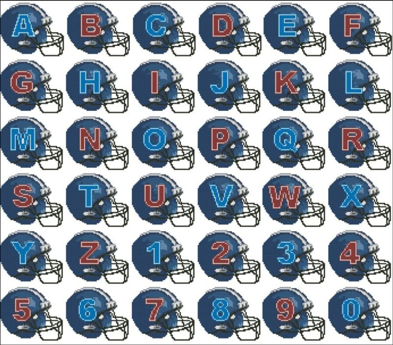 Football Helmets Alphabet