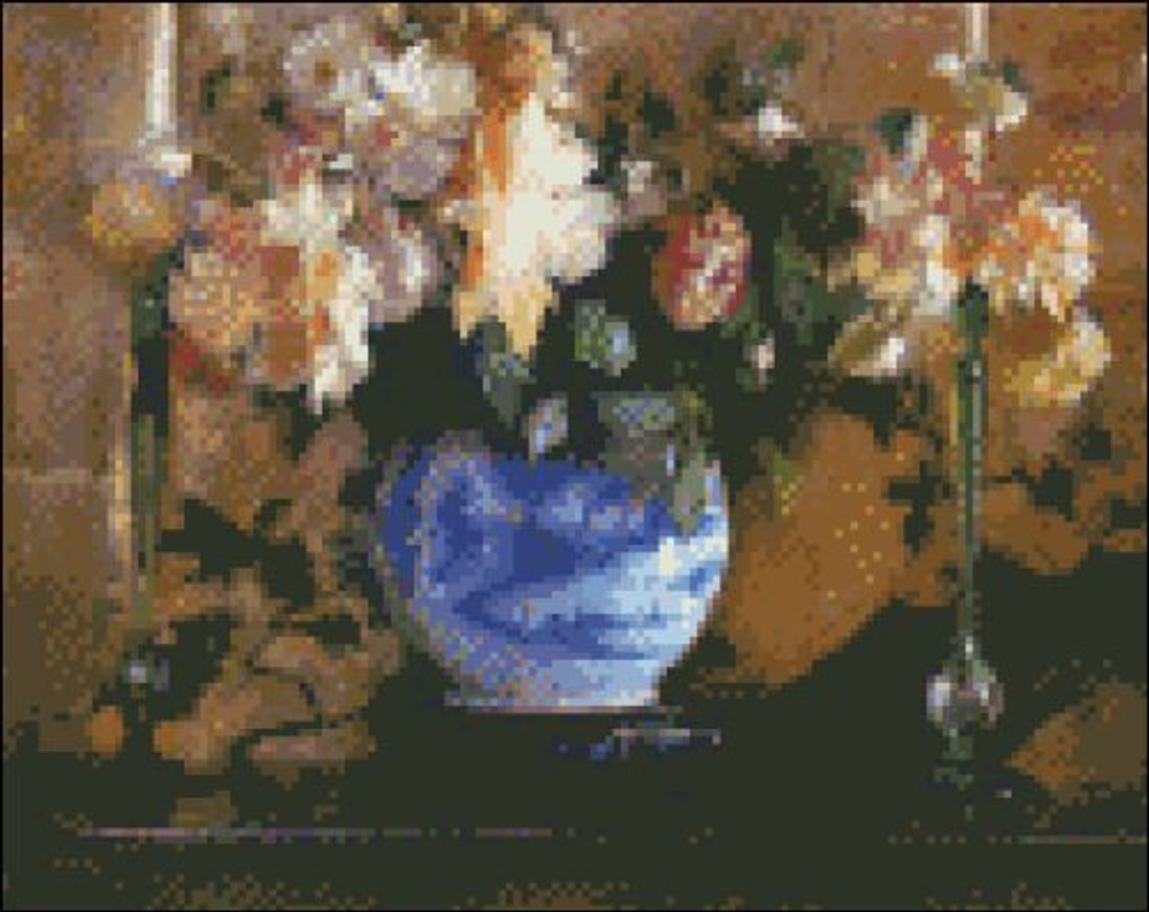 Flowers in a Blue Ginger Jar