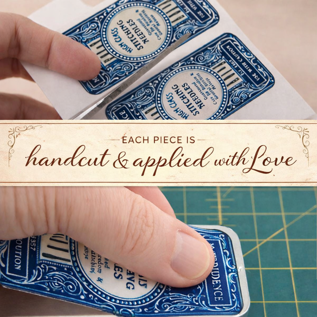 Magnetic Sewing Needle Case Animals Cute Cats with Fishbones