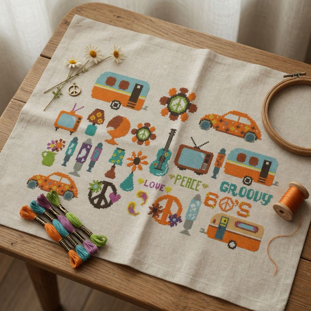Retro Sixties Collection Cross Stitch Pattern