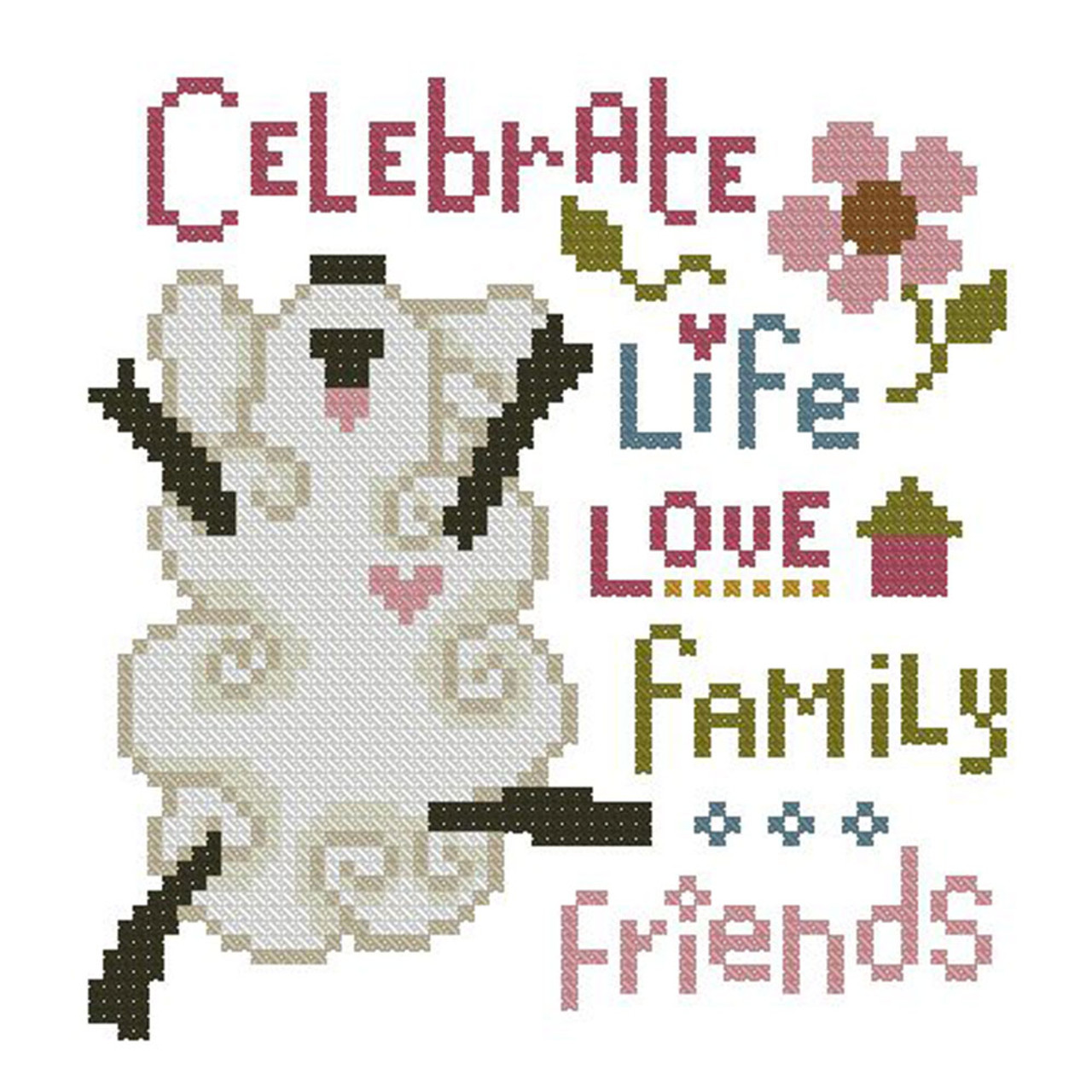 Celebrate Life Mini Cross Stitch Pattern