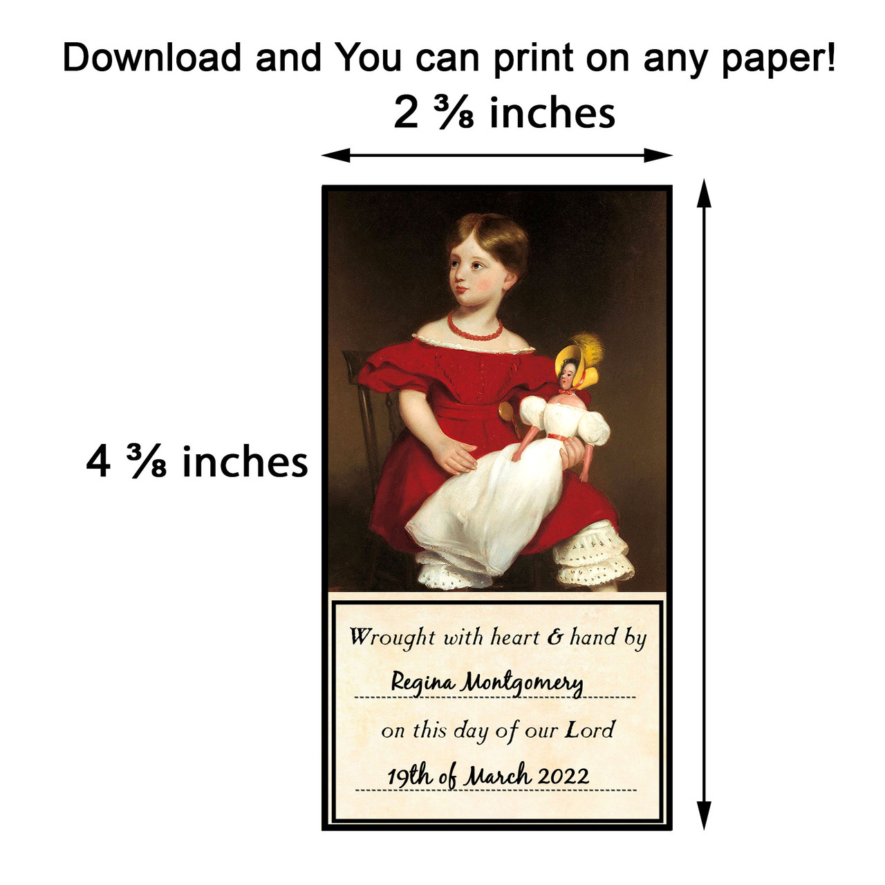 Printable Gift Tags Early American No.22 Instant Download