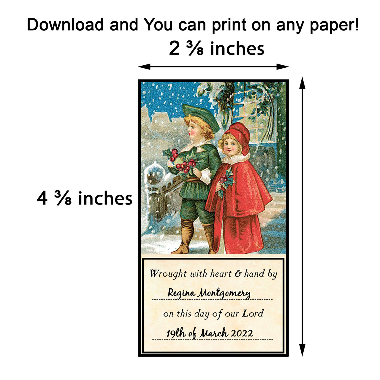 Printable Gift Tags Holiday Christmas No.24 Instant Download