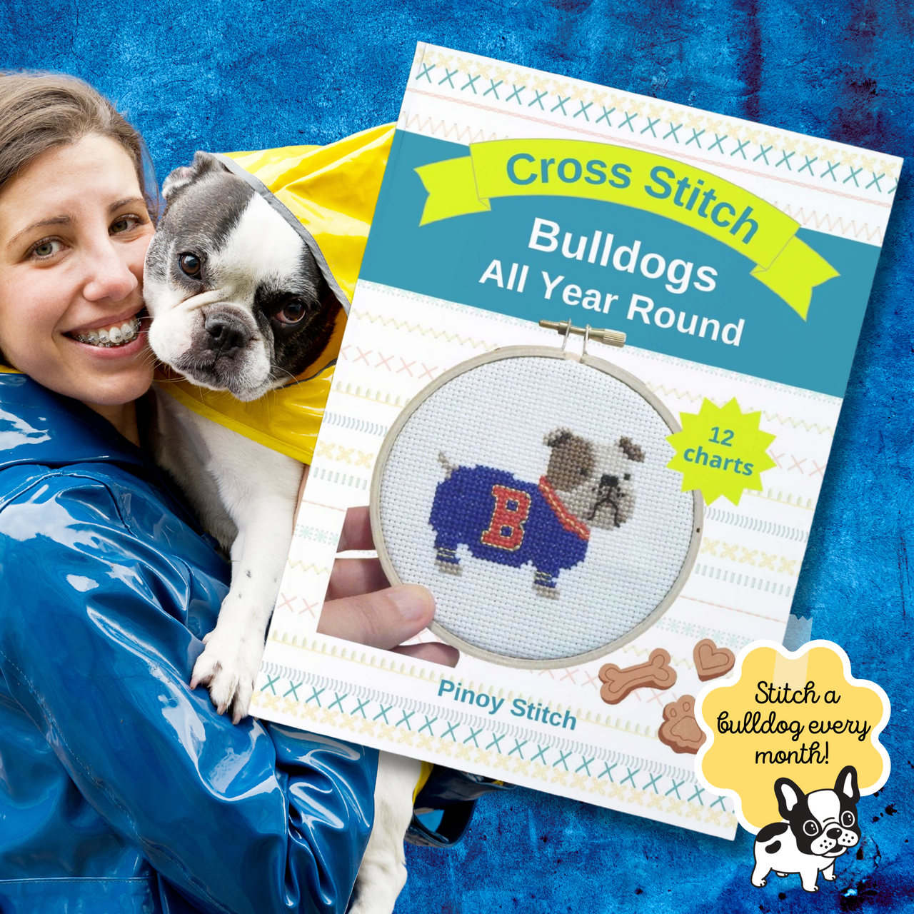 Mini Cross Stitch Pattern Bulldog: Counted Cross Stitch Dog Patterns for Every Month (12 Patterns Book) - PinoyStitch mini-cross-stitch-pattern-bulldog-counted-cross-stitch-dog-patterns-for-every-month-12-patterns-book-pinoystitch
