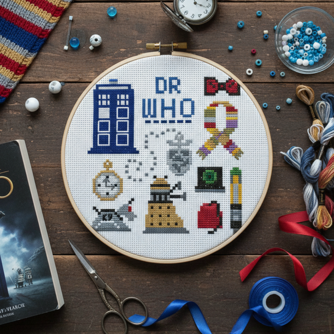 Dr. Who Icons Mini Cross Stitch Pattern PDF