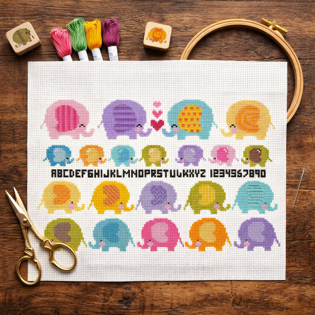 Elephants Colorful Parade