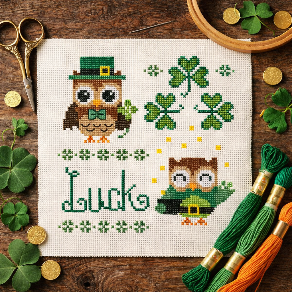 Hooties Good Luck Shamrock