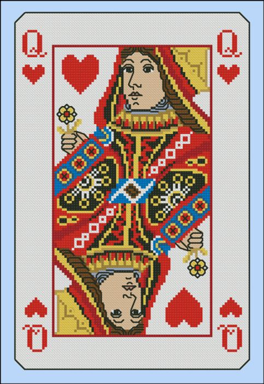 Vintage Queen of Hearts Playing Card