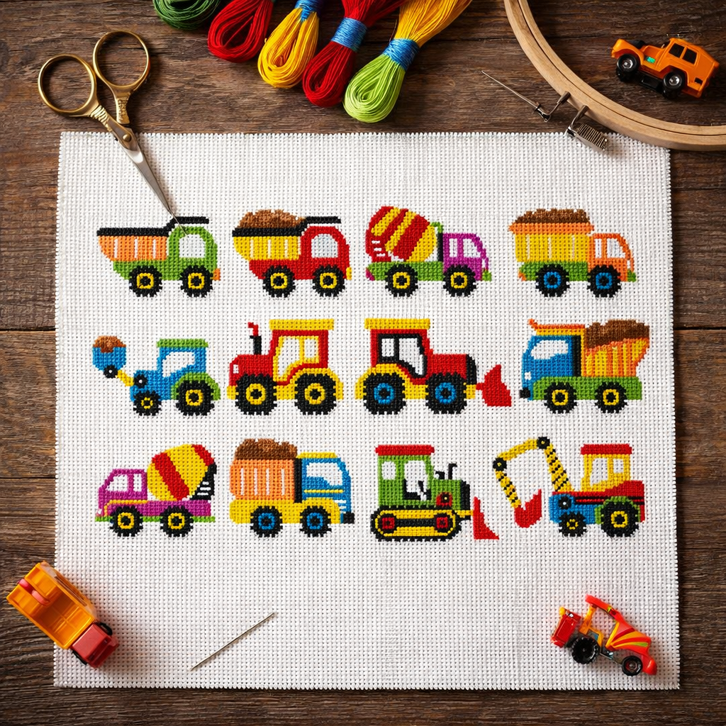 EarthMovers Trucks Bright Colors