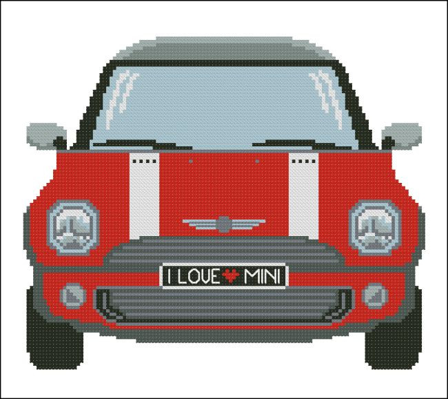 Mini Racing Cars Pattern Mini Sports Car Red - PinoyStitch