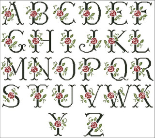 Alphabet Roses - PinoyStitch