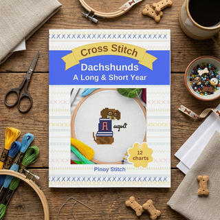 Mini Cross Stitch Patterns Dachshund, A Long & Short Year: Counted Cross Stitch Dog Patterns for Every Month (12 Patterns Book)