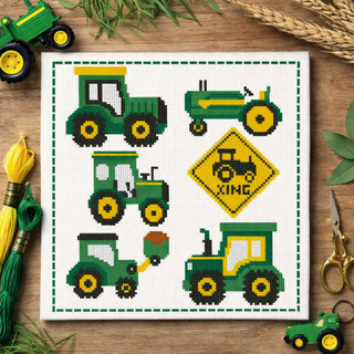 Green Tractors Sampler
