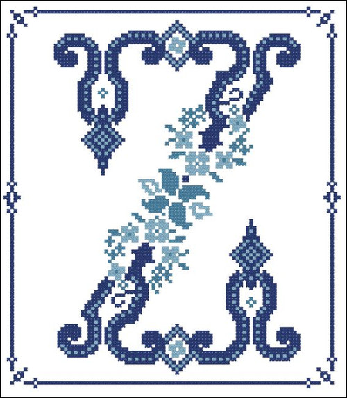 Decorative Blue Alphabet Z