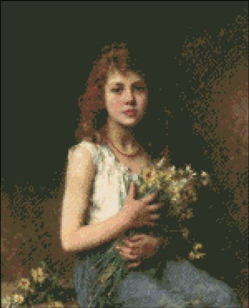 Girl with Spring Flowers