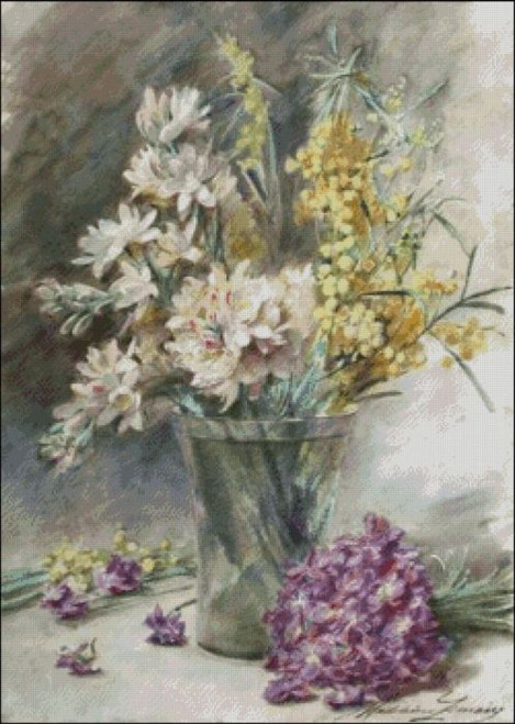 Flowers in a Glass Vase