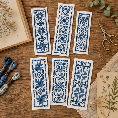 Victorian Bookmarks Blue Collection