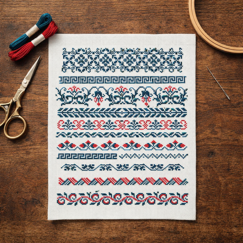 Border Motifs 008 (Floral & Geometric)