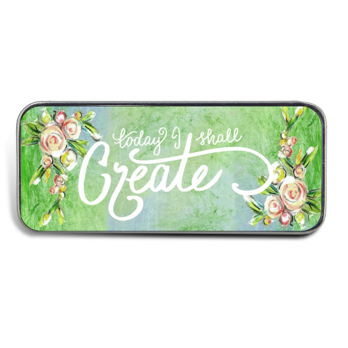 Magnetic Sewing Needle Case Quotes Today I Shall Create Floral