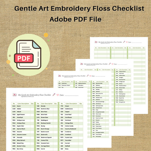 Floss Checklist Gentle Art Floss Checklist 2026 | Printable Embroidery Thread Organizer PDF | Cross Stitch Supply Instant Download