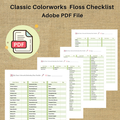 Floss Checklist Classic Colorworks Floss Checklist 2026 | Printable Embroidery Thread Organizer PDF | Cross Stitch Supply Instant Download