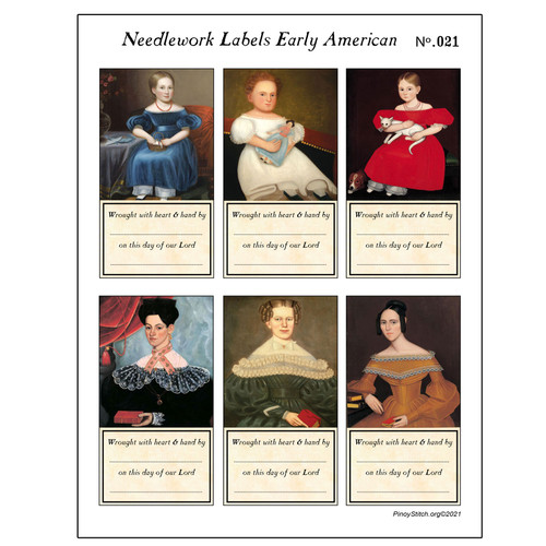 Printable Gift Tags Early American Ladies No.21 Instant Download