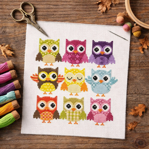 Hooties Patchwork Owls